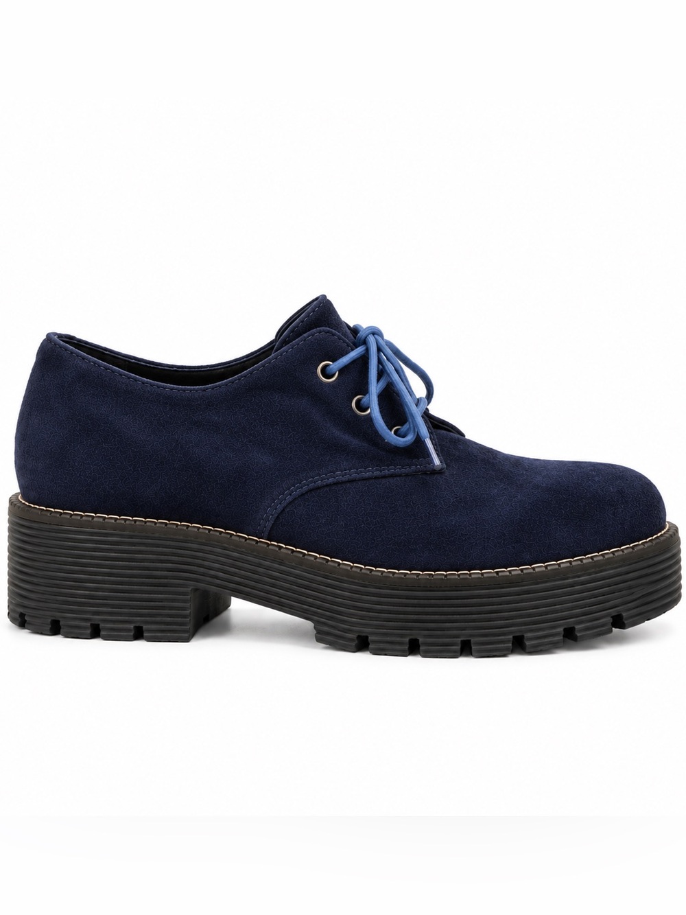 Shellys London Navy Suede Lace-Up Platform Derby Boots free people 6.5